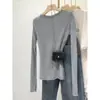 Entrega exclusiva: Camiseta casual de manga larga holgada para mujer, top fino de verano con protección solar, top versátil de color liso