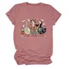 Amazon eBay Loja Independente Casual Divertido Feminino Três Patos de Halloween Múmia Fazendeiro Gola Redonda Manga Curta