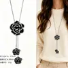 Cadena para Suéter de Collar Largo Geométrico, Accesorio de Lujo de Alta Gama, Versátil y de Moda, Colgante de Perla para Otoño e Invierno
