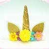 Diadema de unicornio para bebé, muy vendida, con flores de unicornio, con cuerno de animal, ideal para fotos infantiles, para estudio fotográfico.