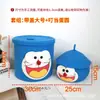 Cesta de Armazenamento de Fio de Algodão Desenho Doraemon Grande Capacidade Trançada com Tampa para Organização Doméstica Caixa de Armazenamento de Brinquedos e Lanches Feita à Mão