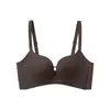 JY8825 Lencería Suave Sin Costuras Simple Versátil Sexy para Bustos Pequeños, Push-Up, Moldeadora Lateral, Sujetador Cómodo sin Aros