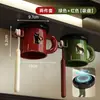 Portacepillos de dientes y vaso con ventosa, montado en la pared, vaso para enjuague bucal sin taladro, succión magnética, estante para set de artículos de tocador de baño en casa