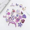 1 Colgante Morado con Goteo de Aceite Estilo Coreano DIY Pulsera de Aleación de Zinc Colgante para Collar Pendiente Colgante para Llavero Accesorios de Joyería