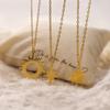 Popular Estilo Ins Europeo y Americano Estrella de Seis Puntas Cadena para Clavícula Sol Colgante de Acero Inoxidable Conservación del Color Dorado de 18K Conservación del Color Collar para Mujeres