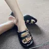Sandálias Femininas Slip-On Quadradas com Strass e Bico Quadrado Verão 2025 Estilo Fada Sandálias de Salto Alto Abertas Elegantes Estilo Francês para Mulheres