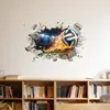 Pegatinas de Fútbol Rompe-Muros Transfronterizos Pegatinas de Pared 3D para Decoración de Habitación de Niños Pegatinas de Baloncesto Rompe-Muros Decoración de Pared