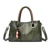 Bolsos de Mujer de Moda Europeos y Americanos, Bolsos de Hombro Simples de Gran Capacidad, Bolsos Tote Casuales de Cuero Encerado, Bolsos de Mano Grandes de Cuero Granulado Retro