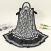 Bufanda de seda larga con estampado de brocado de nubes de alta calidad, elegante, de satén y seda sintética, para dama, con protección solar