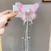 Guofeng Borla Fresco y Estilo Antiguo Nuevo Hanfu Lolita Adorno para la Cabeza Flor de Mariposa Flor de Seda Pinza para el Cabello Accesorios para el Cabello