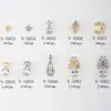 Popular en línea popular joyería para uñas chapada en oro circonita gota de agua joyería para uñas de alta gama exquisita estrella Luna diamante para uñas al por mayor