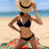 Traje de baño para mujer Nuevo Bikini Sexy que Cubre el Vientre Adelgazante Pecho Pequeño Push-Up Dividido Traje de Baño de Dos Piezas para Mujer