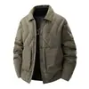 Jaqueta de Penas Masculina Enpu Inverno Nova Tendência Versátil Gola Reversível Roupa de Trabalho Quente Fashionável Tendência Jaqueta Puffer