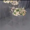 Adereços de Casamento Coluna Quadrada de Cristal Acrílico Vitrine de Guia de Estrada Decoração de Casamento Pilar Quadrado Transparente Decoração de Palco