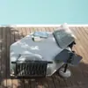 Sofá Nórdico de Exterior Sofá Impermeable de Ratán para Exteriores Silla Combinación de Mesa de Café para Patio Terraza Balcón Exterior