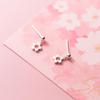 Brincos de Prata Nalan S925 para Mulheres Estilo K Fofos Pequenos Doce Recorte Flor Doce Luz Miçanga Brincos G6604