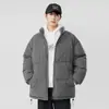 Jaqueta de Algodão Acolchoada HJCAMEL Outono e Inverno Nova Cor Sólida Gola Marca de Moda Corduroy Espesso Quente Jaqueta de Casal