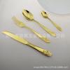 Juego de Cubiertos de Acero Inoxidable para el Hogar Color Oro Rosa Cuchillo y Tenedor Cuchara Hotel Acero Inoxidable Mango de Flor de Uva Cuchillo y Tenedor Cuchara Juego de Cuatro Piezas