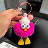Novo pato de pelúcia transfronteiriço de olhos grandes, imitação de bodião, chaveiro de pelo de coelho, bolsa de caqui boa, bolsa, pingente de bola de carvão, atacado