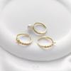 Anillo trenzado de oro 14K que conserva el color, con cuentas de medio agujero, anillo twist, DIY, anillo abierto de perla adhesiva, material hecho a mano