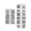Accesorios para Uñas Cruzadas Celebridad de Internet Paquete Mixto de 6 Rejillas Negro Pistola Plata Cruz Tridimensional Metal Retro Decoraciones para Uñas