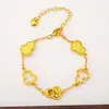 Nuevo Producto Que No Se Desvanece Fácilmente, Pulsera de Calabaza Dorada Arena Estilo Antiguo Incrustada con Diamantes, Joyería de Nicho de Lujo Ligero, Sensación de Alta Gama, Pulsera de Fortuna y Prosperidad para Mujeres