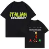Camiseta Divertida de Tiburón Meme Tralala Tralero Cerebro Podrido Italiano