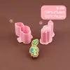 Formas de pirulito da série Pikmin com designs 3D de Pikmins rosa, azul e vermelho, várias formas, bolos impressos DIY realistas