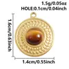 Colgante Redondo de Acero Inoxidable Chapado en Oro de 18K e Incrustado con Concha Natural, Joyería para Pulsera y Collar DIY Hecha a Mano en Stock