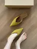 Mules elegantes de punta cerrada de 3 cm para mujer, nuevo modelo de verano 2025 con tacón fino y punta afilada