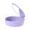 Caja Soporte Dental con Espejo Caja Dental Caja Dental Redonda con Ventilación Caja de Dentadura Postiza de Plástico Caja Dental de Dientes Temporales