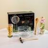 Juego de té Matcha de vidrio estilo japonés con caja de color, batidor de Matcha, tazón de Matcha, soporte para batidor de Matcha, juego de 7 piezas