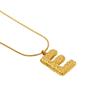 Collar con Colgante de Acero Inoxidable 26 Letras Patrón de Lava Europeo y Americano Transfronterizo Diseño Plisado en Relieve Joyería 18K para Hombres y Mujeres