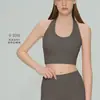 Top de tirantes halter sin espalda para yoga con almohadillas en el pecho incorporadas, top deportivo para usar como prenda exterior, sujetador deportivo para fitness con copas fijas