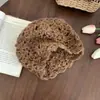 Gorro de Ganchillo Hueco Hecho a Mano para Mujer, Sombrero Delgado Transpirable de Verano, Gorro Pullover de Atmósfera Versátil Dulce y Único