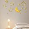 Pegatina de Pared Combinación Estrella Luna Planeta Acrílica Sala de Estar Dormitorio Habitación Infantil Pared Pared Autoadhesiva Creativa