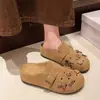 Zapatos Planos Lindos de Dibujos Animados Estilo Birkenstock para Mujer 2025 Nuevos Calientes Versátiles Cómodos Suela Suave Zuecos Casuales Elegantes