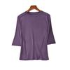 [Procesamiento y Personalización] Camiseta Interior de Seda de Morera de Verano Yuyue con Cuello Redondo y Manga de Tres Cuartos para Mujer Top de Seda de Manga Corta para Mujer