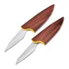 Cuchillo de Fruta de Doble Hoja de Madera de Pez y Pato Mandarín Portátil de Acero Inoxidable de Doble Cabezal Dos en Uno Cuchillo de Fruta Pelador Doble Uso