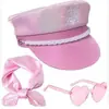 Gorra Azul Marino Bordada Europea y Americana Cosplay Uniforme de Policía Femenino Sombrero de Otoño e Invierno para Actuación Circunferencia de Cabeza Grande Sombrero de Marinero Japonés para Mujer