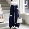Pantalones casuales de otoño para niñas 2026 nuevos elegantes pantalones deportivos de pierna recta para primavera y otoño pantalones holgados de pierna ancha