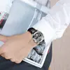 Reloj Automático Mecánico para Hombre con Correa de Cuero, Reloj Multifuncional con Fondo Calado, Reloj Mecánico para Hombre, Soporta Dropshipping