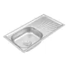 Venta al por mayor de fábrica fregadero de cocina de acero inoxidable de una cubeta extensible con escurridor y banco de trabajo piscina arena perlada ingeniería lavabo para verduras