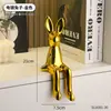 Figura de Conejo Sentado de Orejas Largas para Sala de Estar, Fondo de Pared de TV, Gabinete de Vino, Mejora del Estado de Ánimo, Lujo Ligero, Decoración del Hogar de Alta Gama