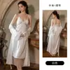 Rojo Sexy V Profundo con Relleno Satén Encaje Transparente Malla de Tentación Empalmada Bata de Noche Bata Ropa de Casa 5328