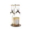 Set de Velas Navideñas con Aroma a Oro y Disco Delgado en Stock del Fabricante con Candelabro de Linterna Giratoria, Regalo Festivo para el Hogar