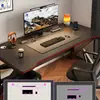 Escritorio de Computadora de Escritorio para el Hogar Simple de Fibra de Carbono Rectangular para Adultos Estudiantes Doble Uso Mesa para Dos Personas para Gaming Esports