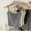 Camisole Curta Racerback Puramente Sexy e Estilosa 2026 Verão Feminino Sem Mangas Cor Sólida que Cobre os Seios Laterais