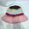 Gorro de pescador de punto de felpa de dopamina para niños, gorro de lana cálido con contraste de color, para otoño e invierno.