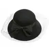 Rongmei 2026 Nuevo Sombrero Clásico Hepburn Transfronterizo con Ala Curva, Sombrero de Mezcla de Seda y Lana, Elegante Sombrero de Estilo Francés